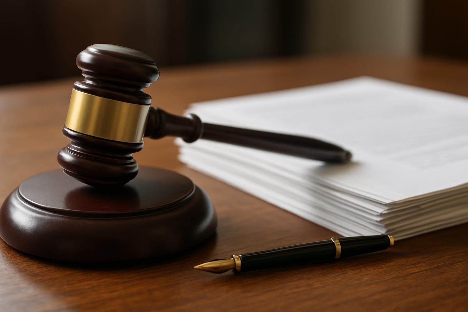 Bankruptcy court documents and gavel representing Chapter 7 and Chapter 13 filing
