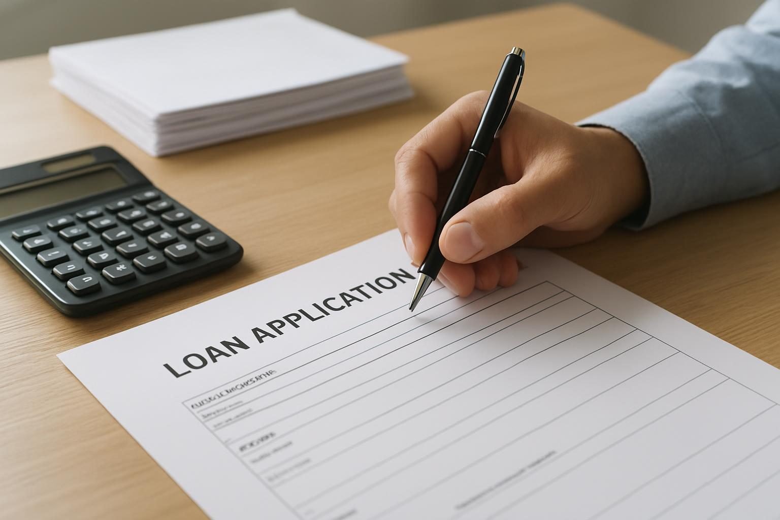 Signing a debt consolidation loan application, which creates a hard inquiry on a credit report