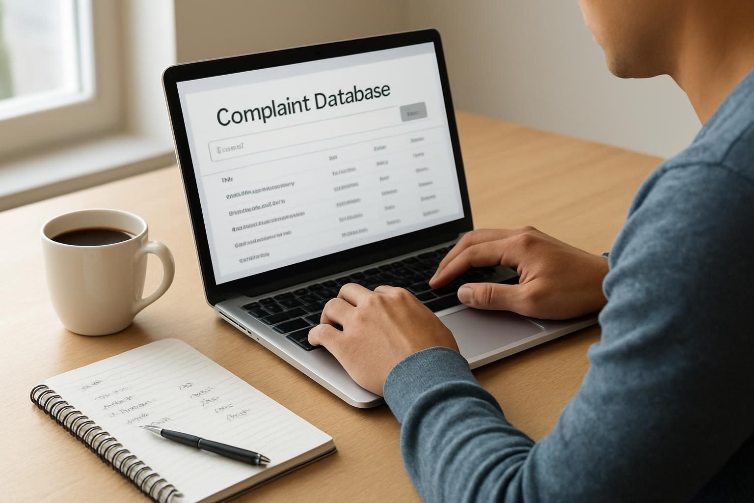 Researching debt relief company complaints and licensing online