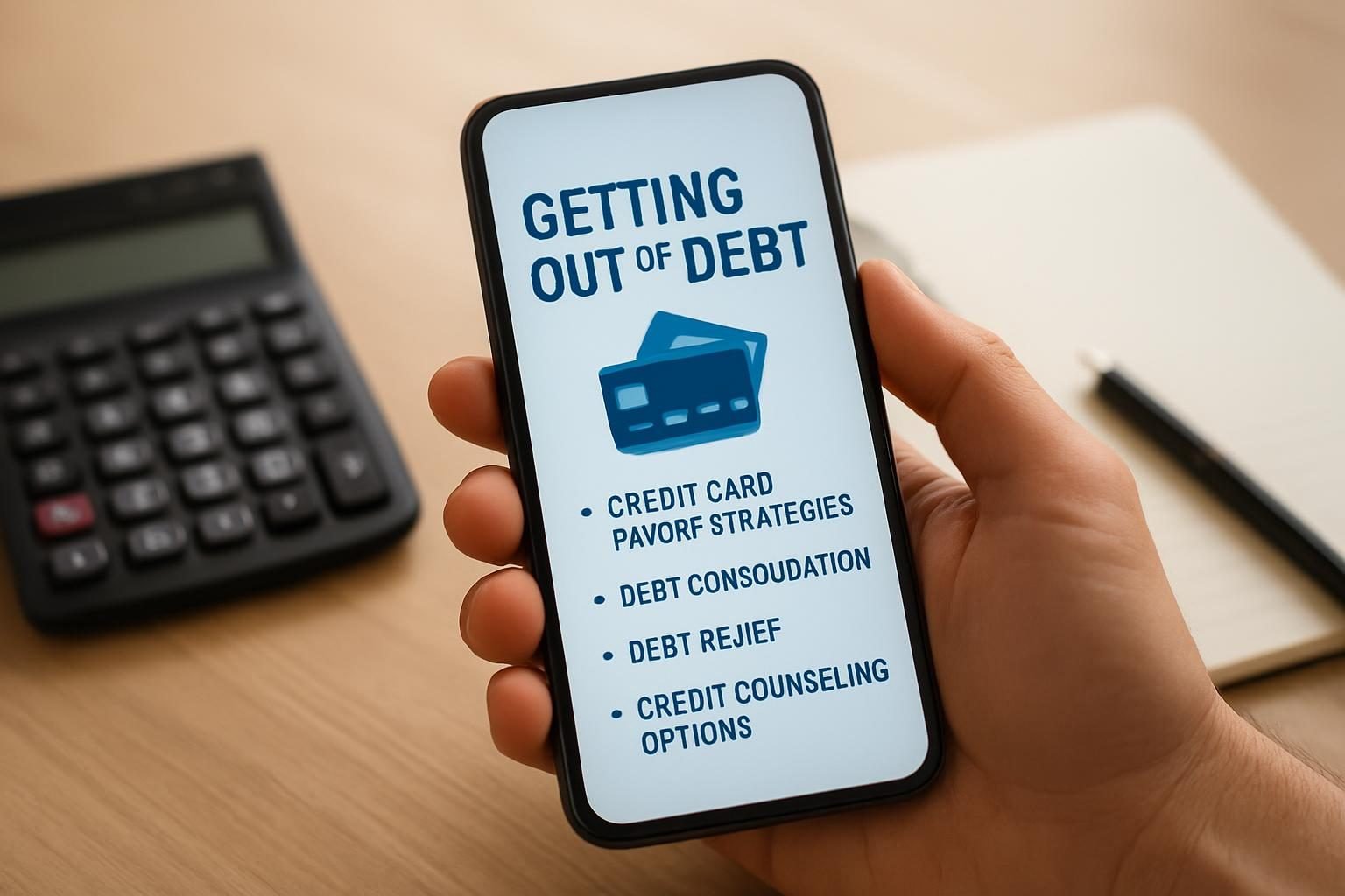 Person examining an online ad for a so-called government debt relief program