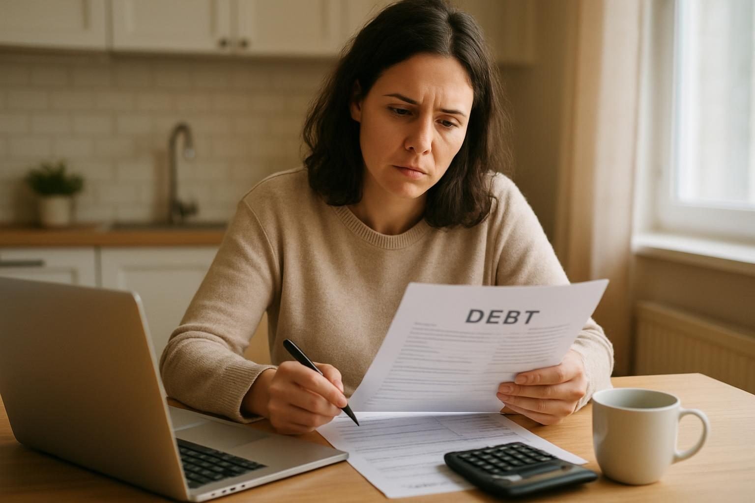 Borrower reviewing personal loan options for bad credit at a kitchen table